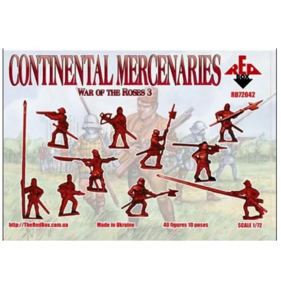 Red Box 72042 1/72 War Of The Roses 3 Continental Mercenaries 40 Figures 10 Poses