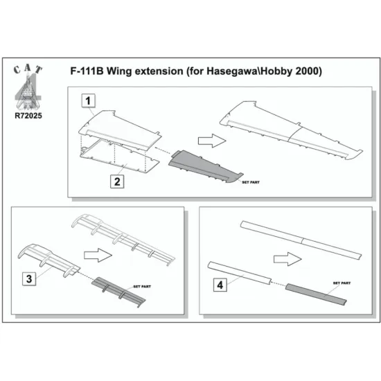 Cat4-r72025 1/72 F-111b Wing Extension For Hasegawa/Hobby2000 151970/71/72