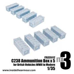 Inside The Armor Ita335112 1/35 C238 British Ammunition / Stowage Boxes 1942 To Modern