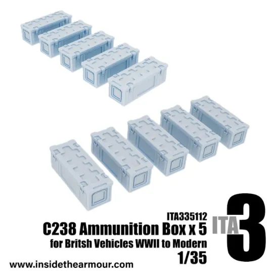 Inside The Armor Ita335112 1/35 C238 British Ammunition / Stowage Boxes 1942 To Modern
