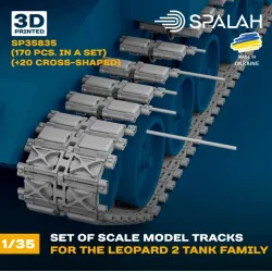 Spalah 35835 1/35 Set Of Scale Model Worcable Track Links For The Leopard 2 Tank Family 170 Pcs 20 Cross-shaped