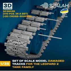 Spalah 36035 1/35 Set Of Scale Model Damaged Track Links For The Leopard 2 Tank Family 170 Pcs 20 Cross-shaped