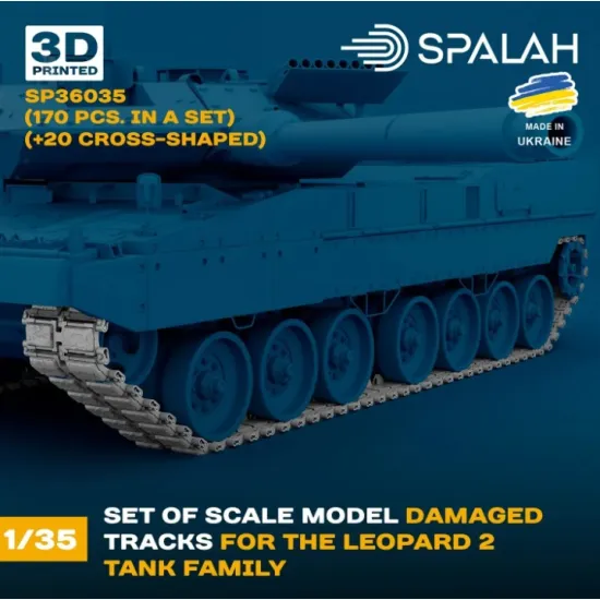 Spalah 36035 1/35 Set Of Scale Model Damaged Track Links For The Leopard 2 Tank Family 170 Pcs 20 Cross-shaped