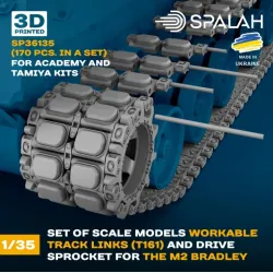 Spalah 36135 1/35 Set Of Scale Models Workable Track Links T161 With M2 Bradley Drive Sprocket For Academy And Tamiya Kits 170 Pcs