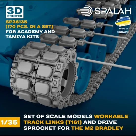 Spalah 36135 1/35 Set Of Scale Models Workable Track Links T161 With M2 Bradley Drive Sprocket For Academy And Tamiya Kits 170 Pcs