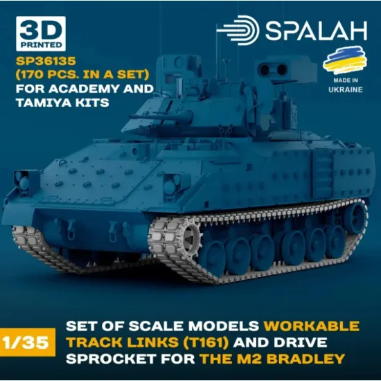 Spalah 36135 1/35 Set Of Scale Models Workable Track Links T161 With M2 Bradley Drive Sprocket For Academy And Tamiya Kits 170 Pcs