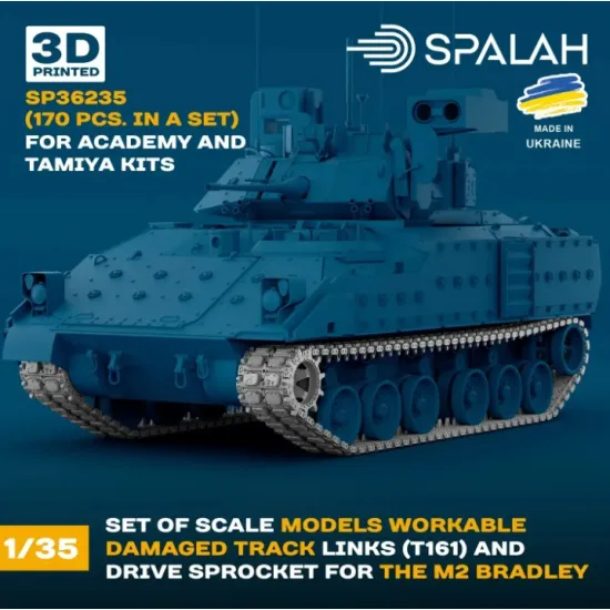 Spalah 36235 1/35 Scale Model Set Damaged Workable Track Links T161 With M2 Bradley Drive Sprocket For Academy And Tamiya Kits 170 Pcs
