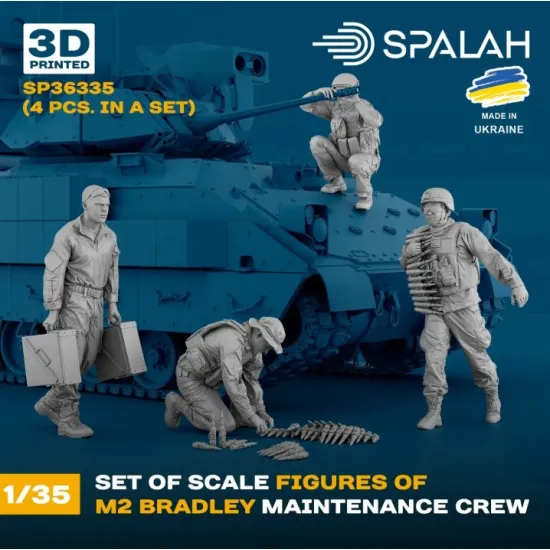 Spalah 36335 1/35 Set Of Figures M2 Bradley Maintenance Crew 4 Pcs