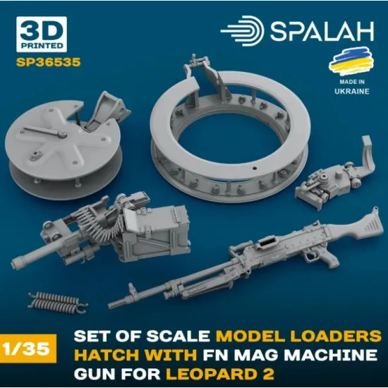Spalah 36535 1/35 Set Of Scale Model Loader Hatch With Machine Gun Fn Mag For Leopard 2