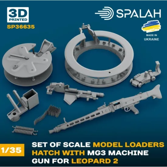 Spalah 36635 1/35 Set Of Scale Model Loader Hatch With Mg3 Machine Gun For Leopard 2