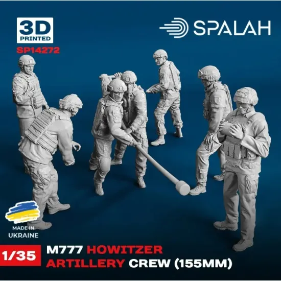 Spalah 14272 1/72 Set Of Figures M777 Howitzer Artillery Crew