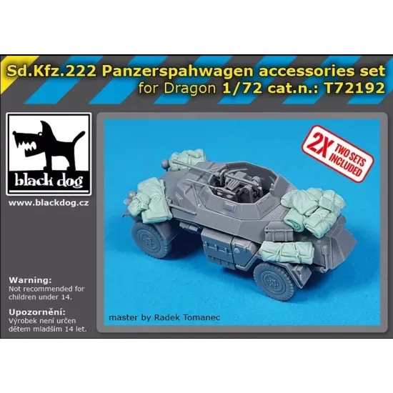 Black Dog T72192 1/72 Sd.kfz 222 Panzerrspahwagen Accessories Set For Dragon Stowage