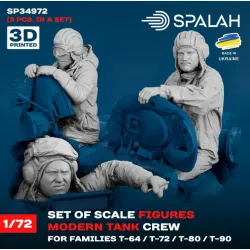 Spalah 34972 1/72 Set of figures Мodern tank crew for families T-64 T-72 T-80 T-90 3 psc