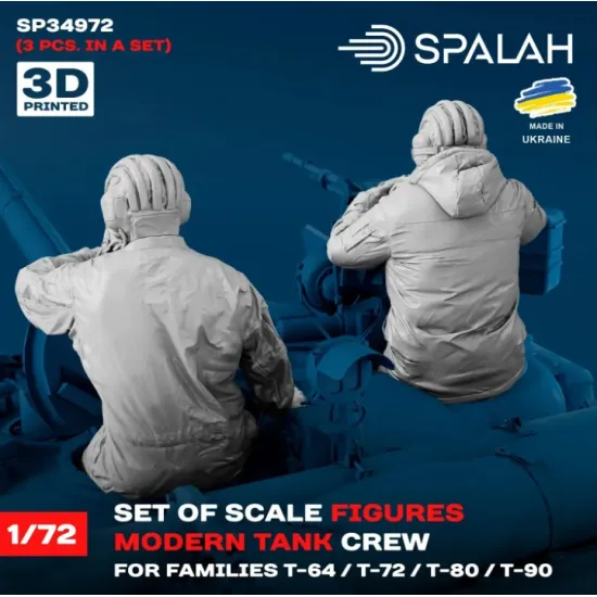 Spalah 34972 1/72 Set of figures Мodern tank crew for families T-64 T-72 T-80 T-90 3 psc