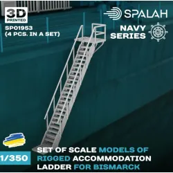 Spalah 01953 1/350 Set Of Scale Models Rigged Accommodation Ladders For Bismarck 4 Pcs