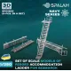 Spalah 01953 1/350 Set Of Scale Models Rigged Accommodation Ladders For Bismarck 4 Pcs