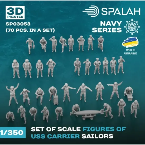Spalah 03053 1/350 Set Of Figures Uss Carrier Sailors 70 Pcs