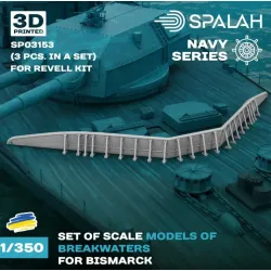 Spalah 03153 1/350 Set Of Scale Models Bismarck Breakwaters For Revell Kit 3 Pcs