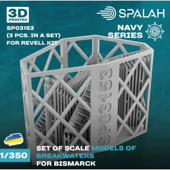 Spalah 03153 1/350 Set Of Scale Models Bismarck Breakwaters For Revell Kit 3 Pcs