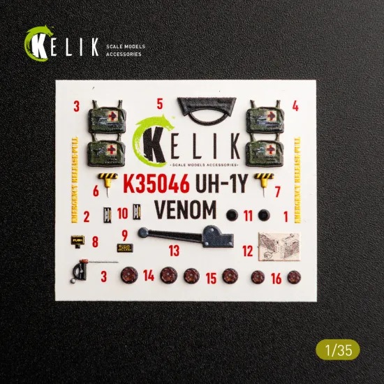 Kelik K35046 1/35 Uh-1y Venom Interior 3d Decals For Trumpeter Kit