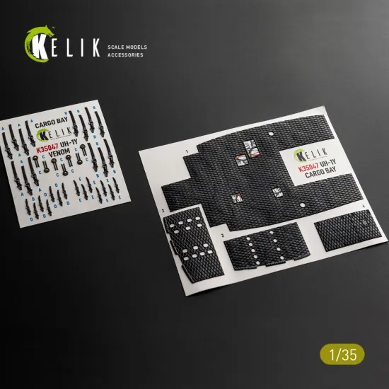 Kelik K35047 1/35 Uh-1y Venom Cargo Bay Interior 3d Decals For Trumpeter