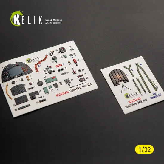 Kelik K32060 1/32 Spitfire Mk.iia - Interior 3d Decals For Revell Kit