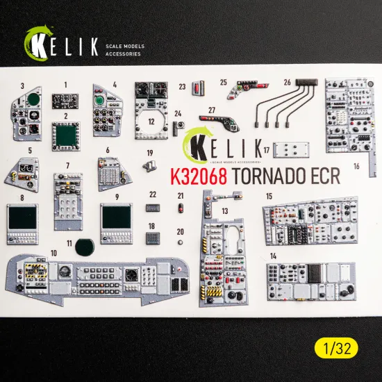 Kelik K32068 1/32 Tornado Ecr Interior 3d Decals For Revell