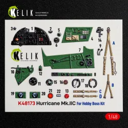 Kelik K48173 1/48 Hurricane Mk.iic - Interior 3d Decals For Hobbyboss Kit