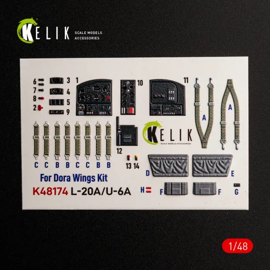 Kelik K48174 1/48 L-20a/U-6a Type 1 Interior 3d Decals For Dora Wings Kit