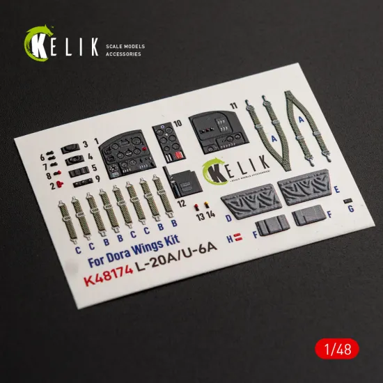 Kelik K48174 1/48 L-20a/U-6a Type 1 Interior 3d Decals For Dora Wings Kit