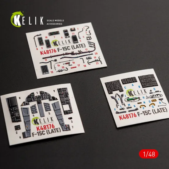 Kelik K48176 1/48 F-15c Late - Interior 3d Decals For Hasegawa