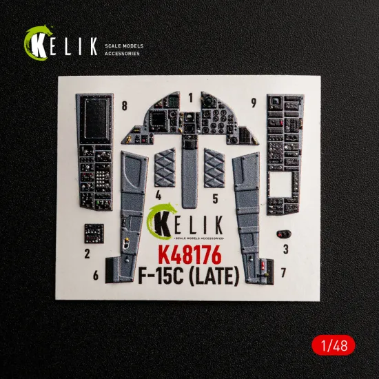 Kelik K48176 1/48 F-15c Late - Interior 3d Decals For Hasegawa