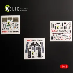 Kelik K48177 1/48 F-15c Early - Interior 3d Decals For Hasegawa