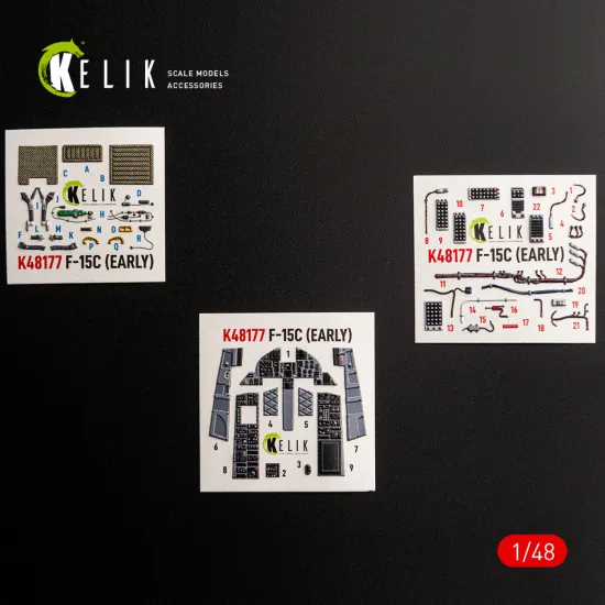 Kelik K48177 1/48 F-15c Early - Interior 3d Decals For Hasegawa