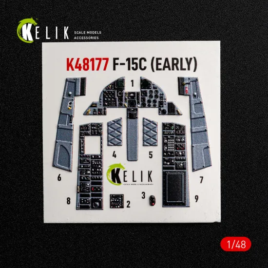 Kelik K48177 1/48 F-15c Early - Interior 3d Decals For Hasegawa
