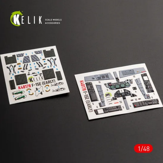 Kelik K48178 1/48 F-15e Early Interior 3d Decals For Hasegawa
