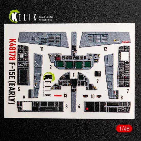 Kelik K48178 1/48 F-15e Early Interior 3d Decals For Hasegawa