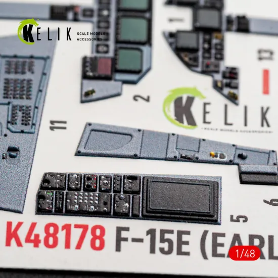 Kelik K48178 1/48 F-15e Early Interior 3d Decals For Hasegawa