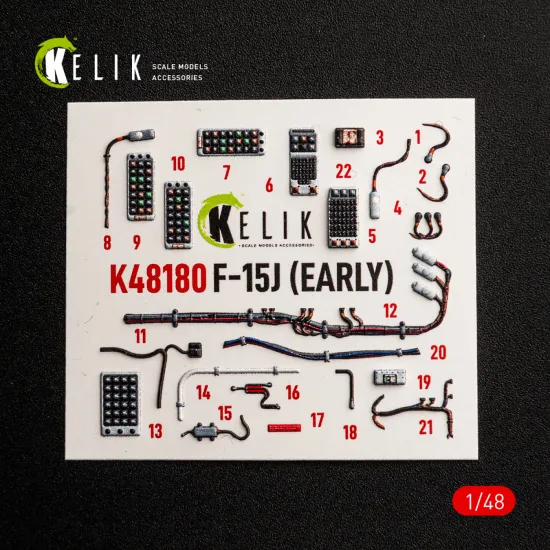 Kelik K48180 1/48 F-15j Early Interior 3d Decals For Hasegawa