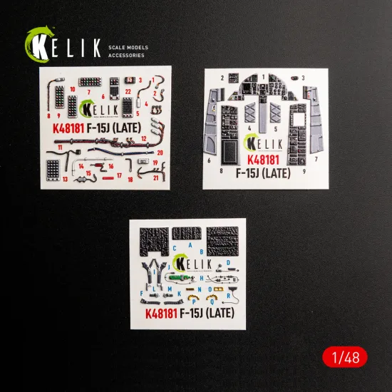 Kelik K48181 1/48 F-15j Late Interior 3d Decals For Hasegawa