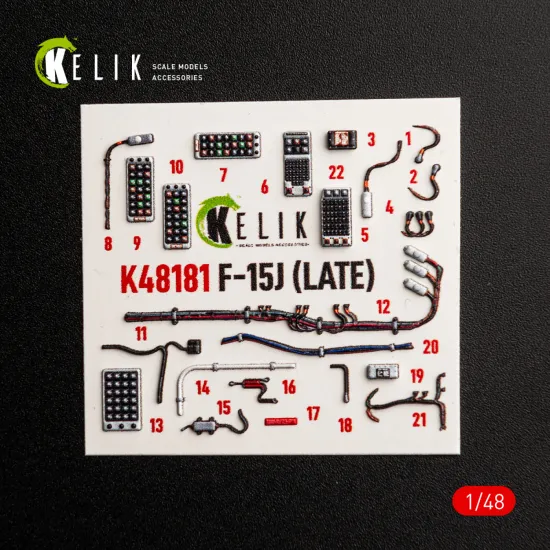 Kelik K48181 1/48 F-15j Late Interior 3d Decals For Hasegawa