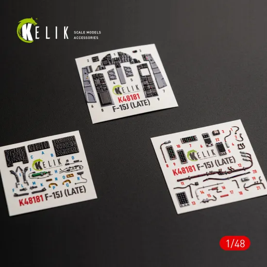Kelik K48181 1/48 F-15j Late Interior 3d Decals For Hasegawa