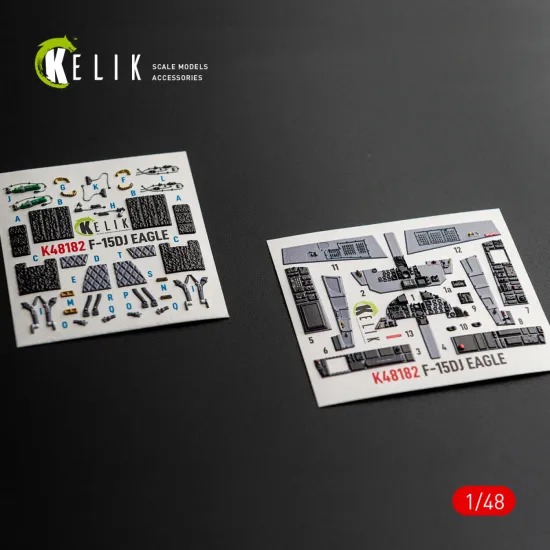 Kelik K48182 1/48 F-15dj Eagle Interior 3d Decals For Hasegawa