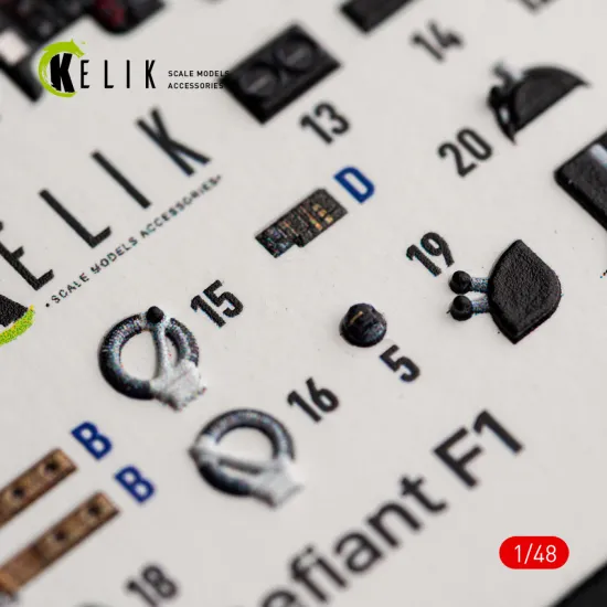 Kelik K48184 1/48 Defiant F1 - Interior 3d Decals For Trumpeter