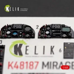 Kelik K48187 1/48 Mirage F1c/Cr - Interior 3d Decals For Italeri Kit