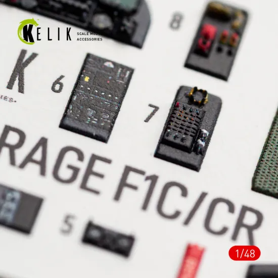 Kelik K48187 1/48 Mirage F1c/Cr - Interior 3d Decals For Italeri Kit