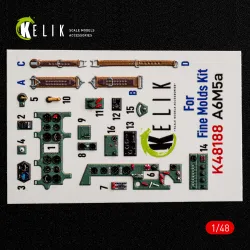 Kelik K48188 1/48 A6m5a - Interior 3d Decals For Fine Molds Kit