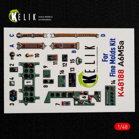 Kelik K48188 1/48 A6m5a - Interior 3d Decals For Fine Molds Kit