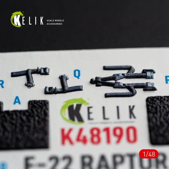 Kelik K48190 1/48 F-22 Raptor - Interior 3d Decals For Hasegawa