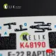 Kelik K48190 1/48 F-22 Raptor - Interior 3d Decals For Hasegawa